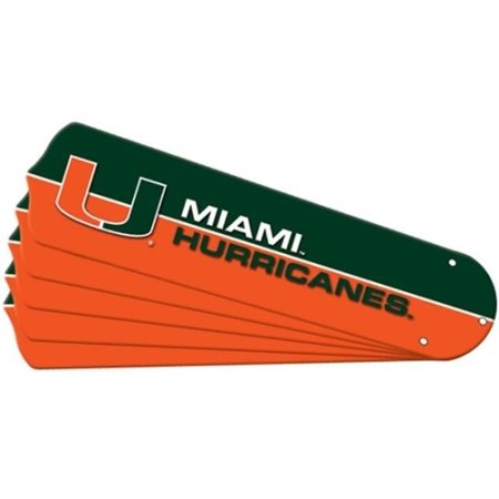 CEILING FAN DESIGNERS Ceiling Fan Designers 7992-MIA New NCAA MIAMI HURRICANES 42 in. Ceiling Fan Blade Set 7992-MIA